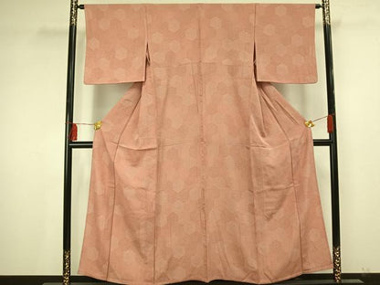 平和屋着物▽江戸小紋　単衣　亀甲文様　正絹　逸品　AAAU7981fy