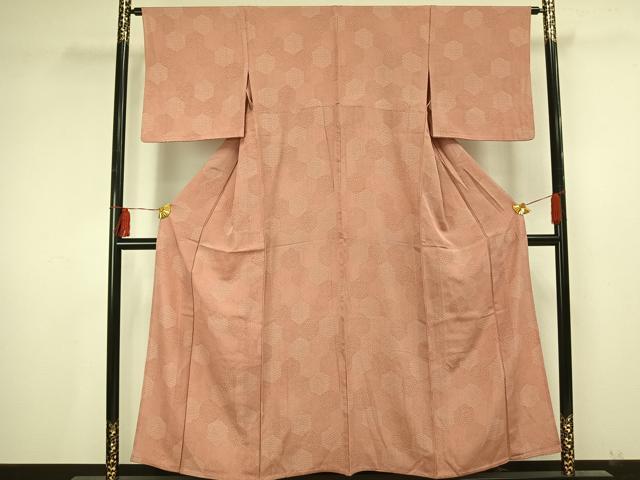 平和屋着物▽江戸小紋　単衣　亀甲文様　正絹　逸品　AAAU7981fy