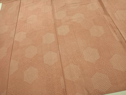 平和屋着物▽江戸小紋　単衣　亀甲文様　正絹　逸品　AAAU7981fy