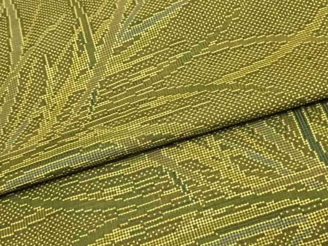 平和屋着物▽本場大島紬 単衣 7マルキ 草葉文 正絹 逸品 AAAU7982fy