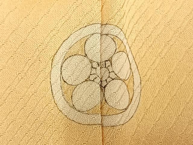 平和屋着物▽訪問着　単衣　絞り　刺繍　唐草花文　正絹　逸品　AAAU7983fy