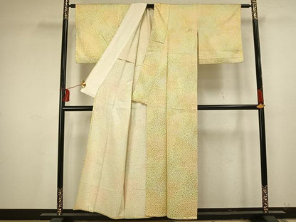 平和屋着物▽上質な小紋　単衣　色紙散らし文　正絹　逸品　AAAU7984fy