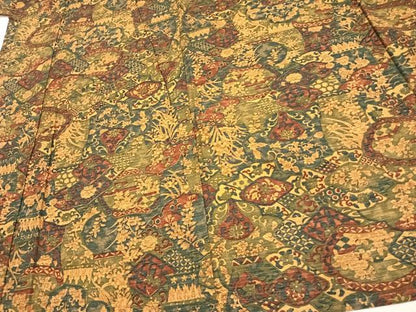 平和屋着物▽上質な小紋　単衣　紬地　草花文　正絹　逸品　AAAU7988fy