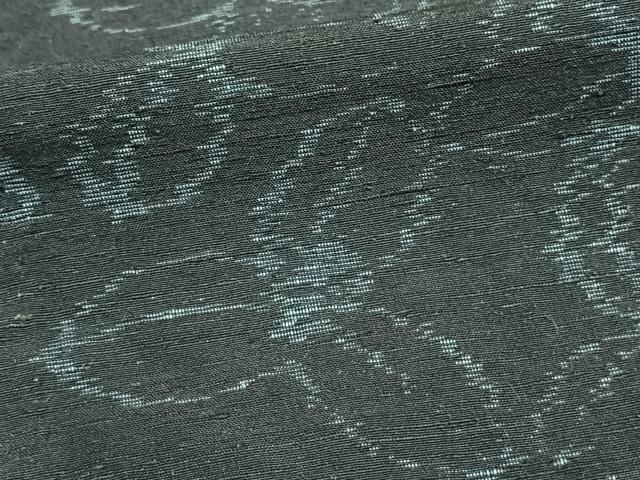 平和屋着物▽上質な紬 単衣 舞葉文 正絹 逸品 AAAU7992fy