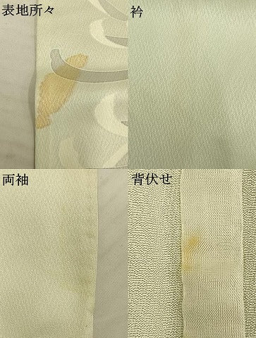 平和屋着物▽訪問着 単衣 刺繍 草花文 正絹 逸品 AAAU7993fy