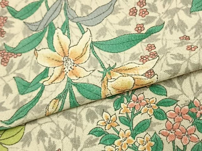 平和屋着物▽小紋 単衣 手書き 草花文 AAAU7994fy