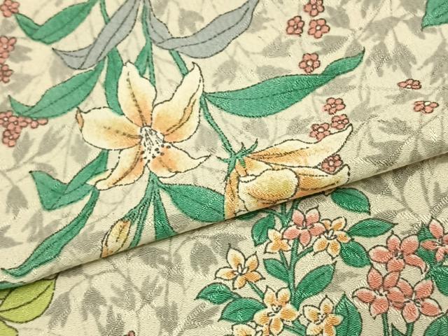 平和屋着物▽小紋 単衣 手書き 草花文 AAAU7994fy