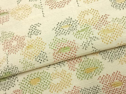 平和屋着物▽上質な紬 単衣 草花文 正絹 逸品 AAAU7996fy