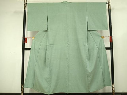 平和屋着物▽白鷹お召　単衣　蚊絣　さが美扱い　正絹　逸品　AAAU7998fy