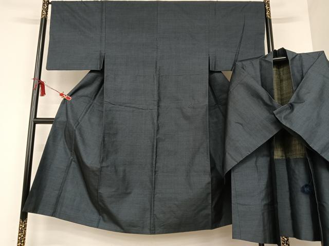 平和屋着物●男性 紬 アンサンブル 亀甲文様 正絹 逸品 AAAU8039zg