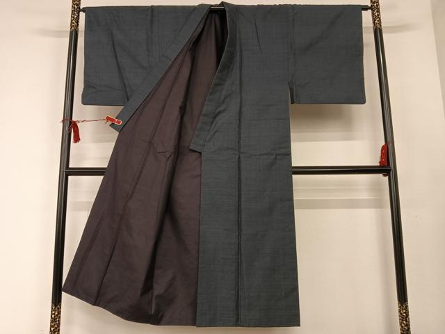 平和屋着物●男性 紬 アンサンブル 亀甲文様 正絹 逸品 AAAU8039zg
