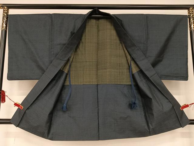 平和屋着物●男性 紬 アンサンブル 亀甲文様 正絹 逸品 AAAU8039zg