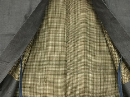 平和屋着物●男性 紬 アンサンブル 亀甲文様 正絹 逸品 AAAU8039zg
