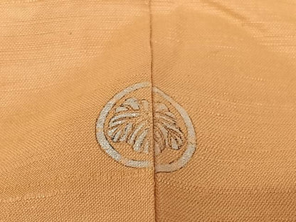 平和屋着物●上質な紬 色無地 小麦色 正絹 逸品 AAAU8074zg