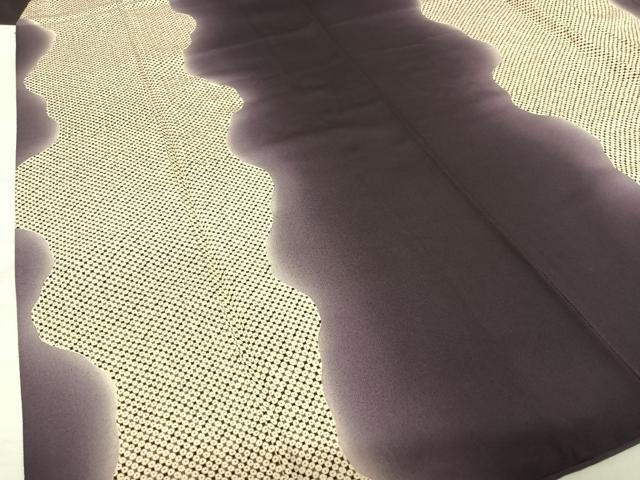 平和屋着物●上質な小紋　鹿の子よろけ縞　暈し染め　正絹　逸品　AAAU8078zg