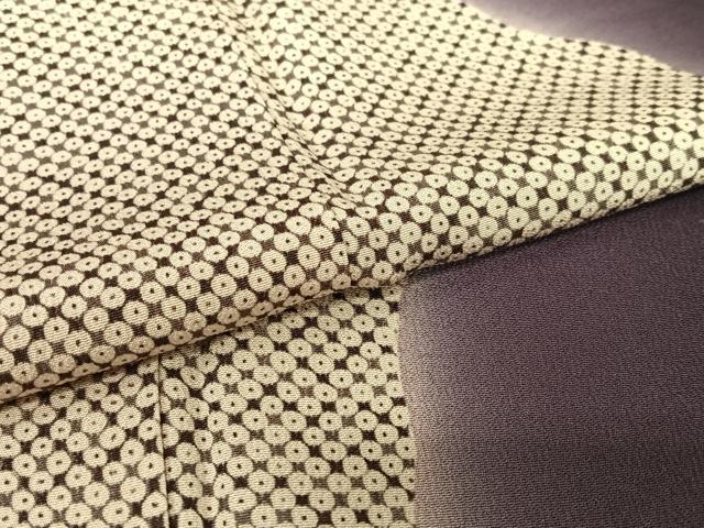 平和屋着物●上質な小紋　鹿の子よろけ縞　暈し染め　正絹　逸品　AAAU8078zg
