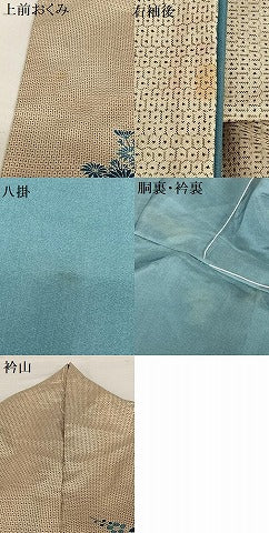 平和屋着物●人間国宝　五代　田畑喜八　本場大島紬　訪問着　駒刺繍　流水籠花文　高島屋扱い　正絹　逸品　AAAU8084zg