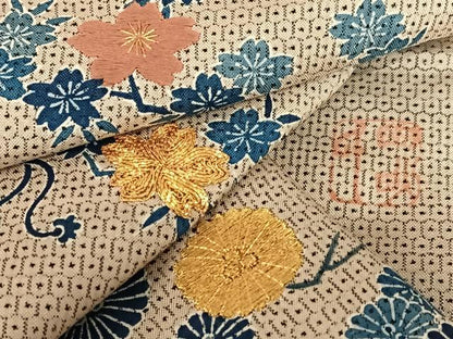 平和屋着物●人間国宝　五代　田畑喜八　本場大島紬　訪問着　駒刺繍　流水籠花文　高島屋扱い　正絹　逸品　AAAU8084zg