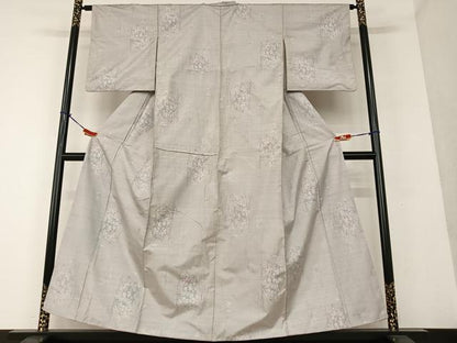平和屋着物●本場大島紬　白大島　9マルキ　草花文　正絹　逸品　AAAU8091zg