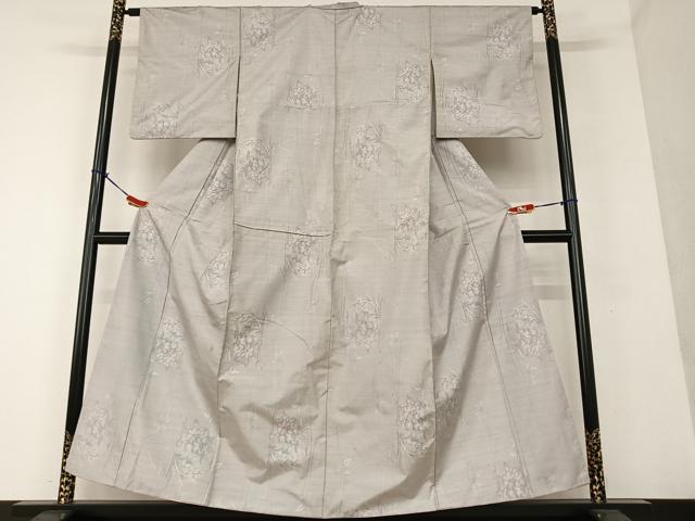 平和屋着物●本場大島紬　白大島　9マルキ　草花文　正絹　逸品　AAAU8091zg