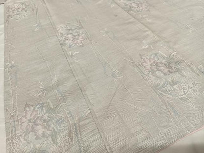 平和屋着物●本場大島紬　白大島　9マルキ　草花文　正絹　逸品　AAAU8091zg