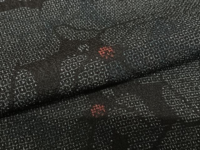 平和屋着物●本塩沢 110亀甲 草花文 正絹 逸品 AAAU8098zg