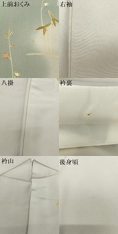平和屋着物●創業460年・千總 訪問着 手描き 駒刺繍 流水花文 暈し染め 金彩 鈴乃屋扱い 正絹 逸品 AAAU8101zg