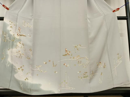 平和屋着物●創業460年・千總 訪問着 手描き 駒刺繍 流水花文 暈し染め 金彩 鈴乃屋扱い 正絹 逸品 AAAU8101zg