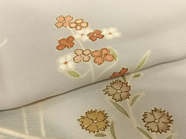 平和屋着物●創業460年・千總 訪問着 手描き 駒刺繍 流水花文 暈し染め 金彩 鈴乃屋扱い 正絹 逸品 AAAU8101zg
