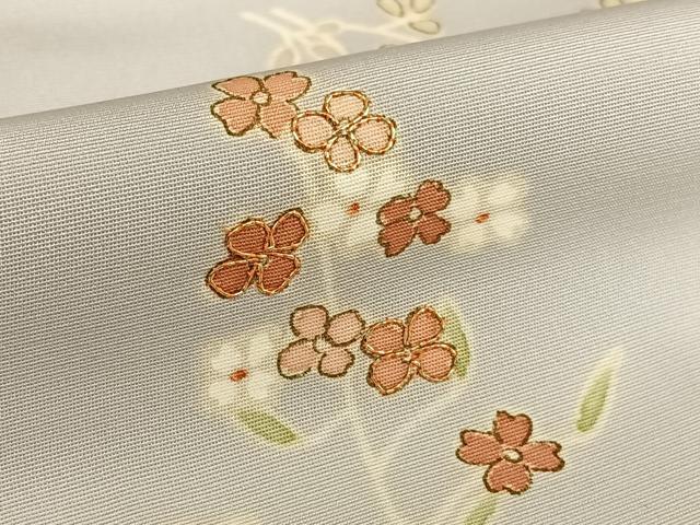 平和屋着物●創業460年・千總 訪問着 手描き 駒刺繍 流水花文 暈し染め 金彩 鈴乃屋扱い 正絹 逸品 AAAU8101zg