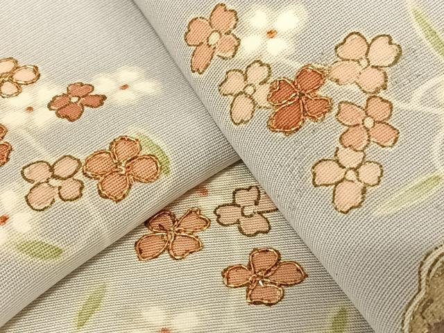 平和屋着物●創業460年・千總 訪問着 手描き 駒刺繍 流水花文 暈し染め 金彩 鈴乃屋扱い 正絹 逸品 AAAU8101zg