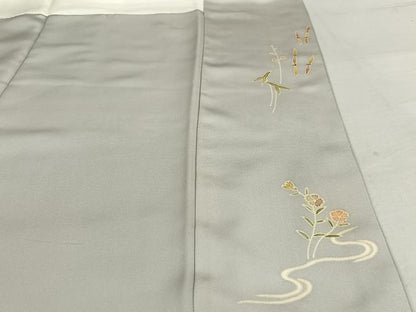 平和屋着物●創業460年・千總 訪問着 手描き 駒刺繍 流水花文 暈し染め 金彩 鈴乃屋扱い 正絹 逸品 AAAU8101zg