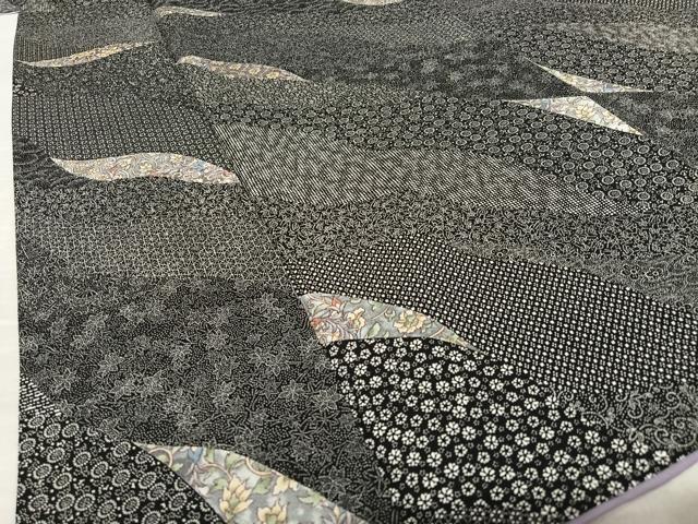 平和屋着物○伝統工芸士 染谷梅治 江戸小紋 百柄 黒地 正絹 逸品