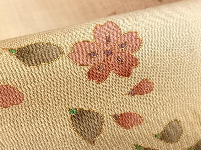 平和屋着物●訪問着 作家物 紬地 舞花文 暈し染め 金彩 正絹 逸品 AAAU8123zg