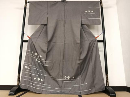 平和屋着物●訪問着 絞り 横段文 正絹 逸品 AAAU8132zg