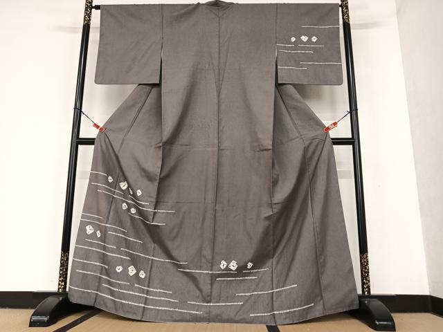 平和屋着物●訪問着 絞り 横段文 正絹 逸品 AAAU8132zg
