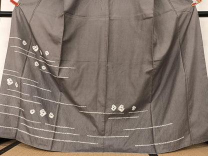 平和屋着物●訪問着 絞り 横段文 正絹 逸品 AAAU8132zg