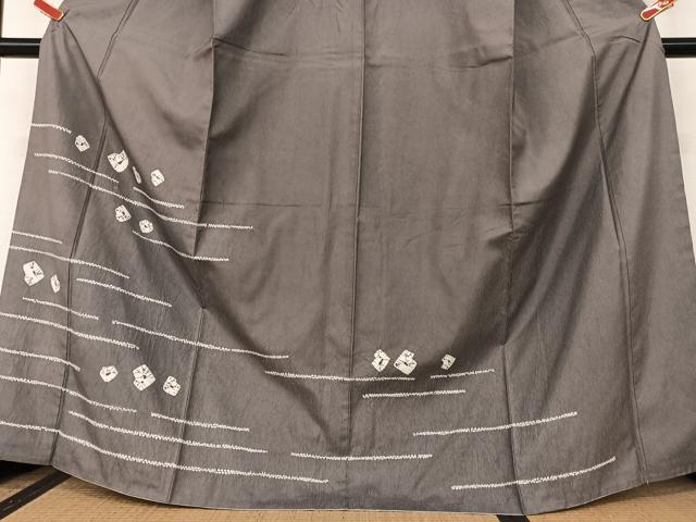 平和屋着物●訪問着 絞り 横段文 正絹 逸品 AAAU8132zg