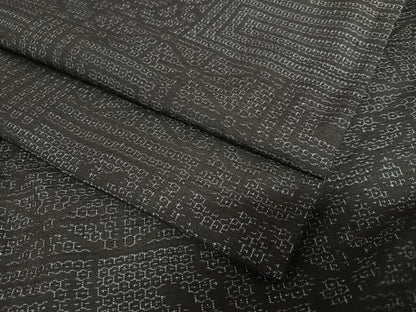 平和屋着物●結城紬 80亀甲 麻の葉文様 青海波 正絹 逸品 AAAU8134zg