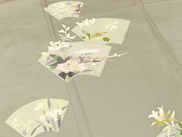 限定セール♪京加賀友禅作家物　百貫達雄　訪問着袷着物　雪輪重ね花文　染め分け 平和屋着物○京加賀友禅 百貫石峰 訪問着 地紙花