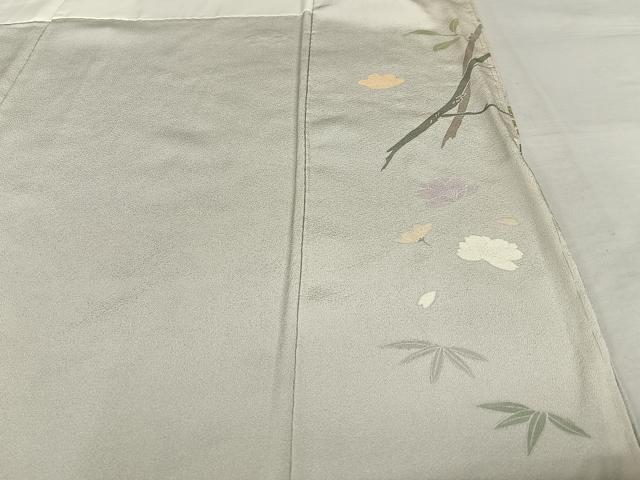 平和屋着物○訪問着 友禅 駒刺繍 草花文 暈し染め 正絹 逸品