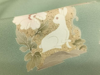 平和屋着物●訪問着 流水花兎 暈し染め 金彩 正絹 逸品 AAAU8164zg
