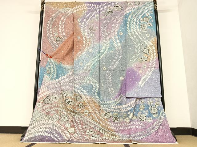 平和屋着物●豪華振袖　辻が花　暈し染め　丹後縮緬　上代48万円　仮絵羽　逸品　未使用　AAAU8175zg