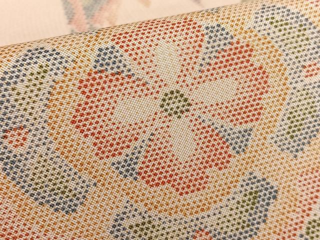 平和屋着物●本場染大島紬　亀甲花文　正絹　逸品　AAAU8181zg