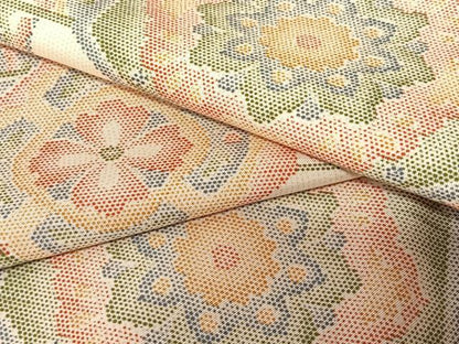 平和屋着物●本場染大島紬　亀甲花文　正絹　逸品　AAAU8181zg