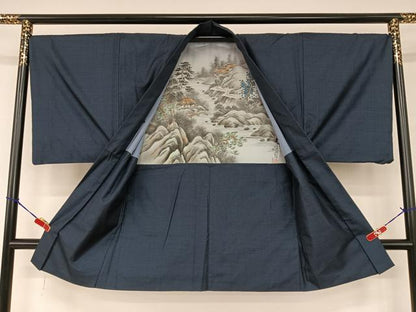 平和屋着物●男性 本場大島紬 アンサンブル 100亀甲 総詰 正絹 逸品 AAAU8189zg