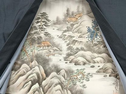 平和屋着物●男性 本場大島紬 アンサンブル 100亀甲 総詰 正絹 逸品 AAAU8189zg