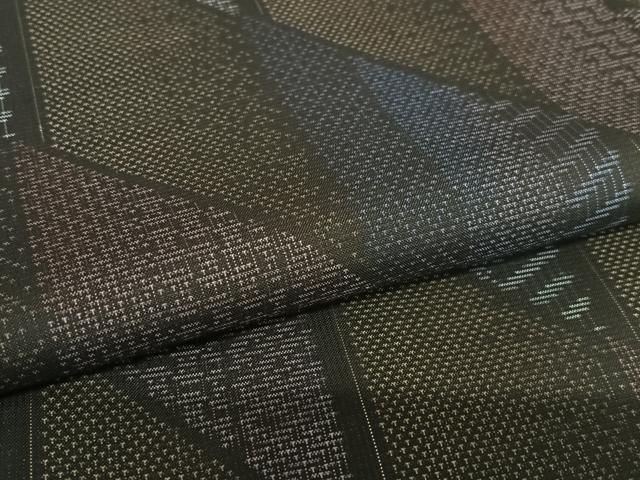 平和屋着物●本場大島紬 9マルキ 斜縞 黒地 さが美扱い 正絹 逸品 AAAU8195zg