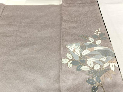 平和屋着物●訪問着 辻が花 地紙重ね花文 黒地 金彩 正絹 逸品 AAAU8206zg