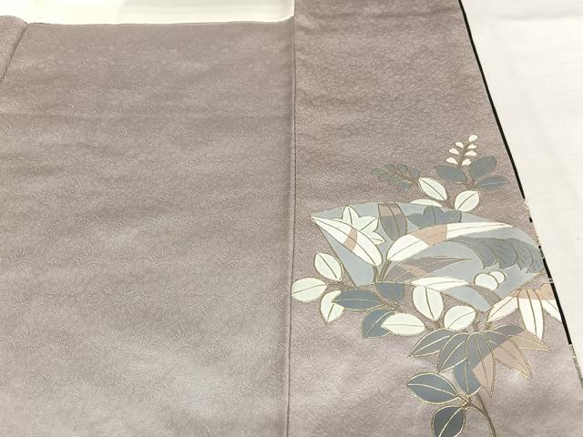 平和屋着物●訪問着 辻が花 地紙重ね花文 黒地 金彩 正絹 逸品 AAAU8206zg